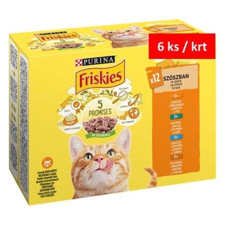 Friskies Multipack kurča kačica losos morka v šťave 12 x 85 g 