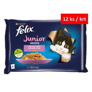 Felix Fantastic Junior Multipack s kuraťom a lososom v želé 4 x 85 g 