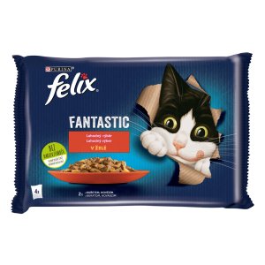 Felix Fantastic Multipack s hovädzím a kuraťom v želé 4 x 85 g