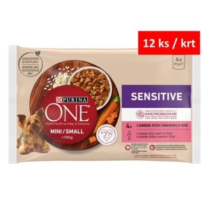 Purina One Mini Dog Sensitive losos v šťave 4 x 85 g