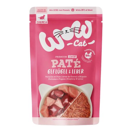 WOW Cat kapsička Paté Drůbež s játry Junior 125g