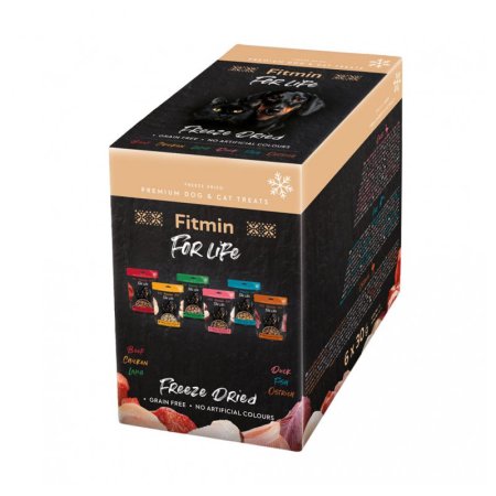 Fitmin For Life Multipack Mrazom sušená maškrta pre psov a mačky 6 x 30 g