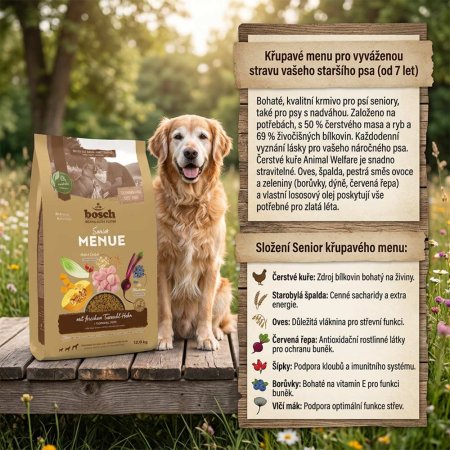Bosch HPC MENUE Senior with animal welfare chicken + spelt & oats 12 kg