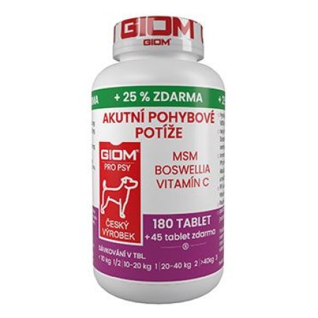 Giom S pes Akútne pohybové problémy 180 tbl+25% zadarmo