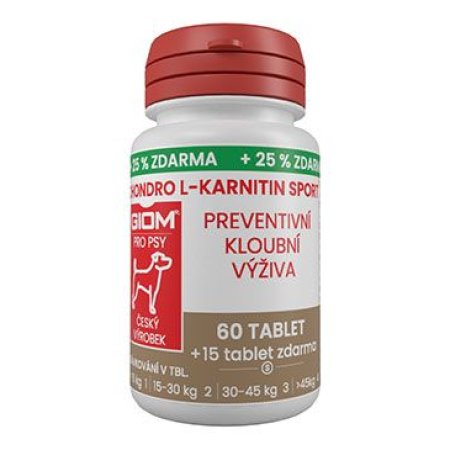 Giom S pes Chondro L-karnitín SPORT 60 tbl+25% zadarmo