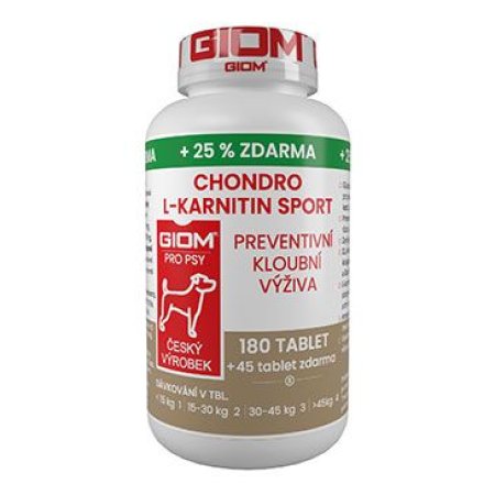 Giom S pes Chondro L-karnitín SPORT 180 tbl+25% zadarmo