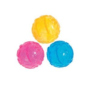 Hračka pes Lopta na maškrty pláv. TPR 8cm mix farieb KAR