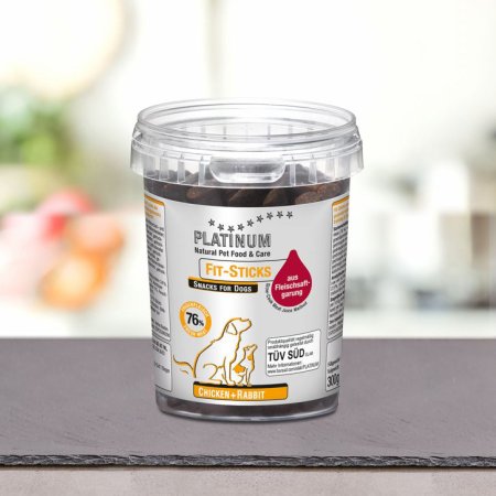 PLATINUM Natural Fit-Sticks Chicken & Rabbit 300 g (EXPIRÁCIA 05/2024)