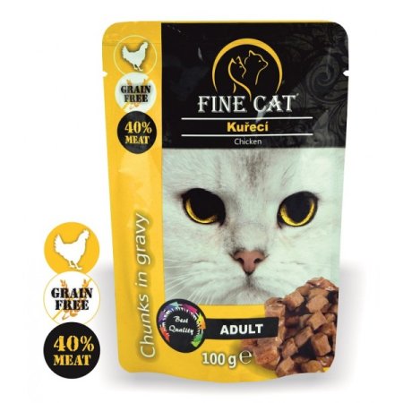 Fine Cat vrecko Grain-Free Adult kuracie v omáčke 100g