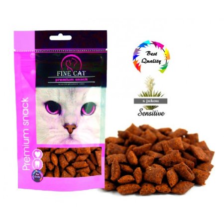 Fine Cat Plnené vankúšiky SENSITIVE s Jukou 80g