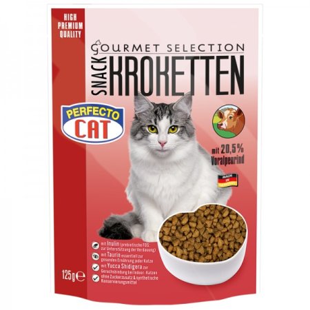 Perfecto Cat Kroketten snack 20,5% s Alpským hovädzím 125g