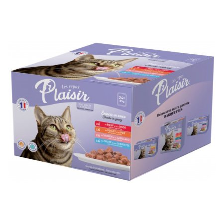 Plaisir cat Vrecko Multipack XXL pre dospelých aj kastrované mačky mix chutí 24x85g