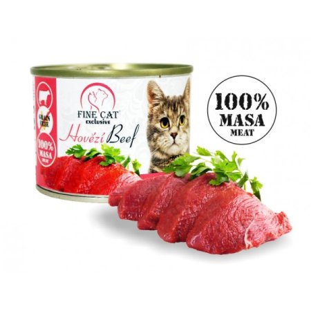 Fine Cat EXCLUSIVE konzerva pre mačky hovädzie 100% mäsa 200g