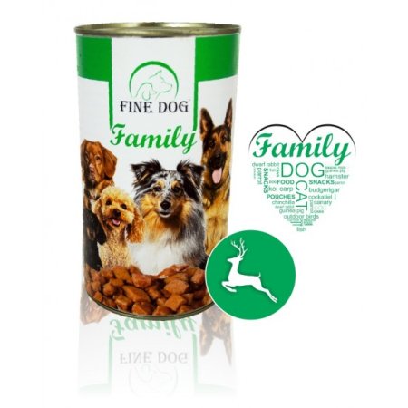 FINE DOG Family konzerva pre psov so ZVERINOU 1240g