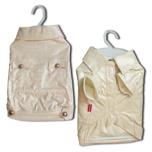 Kabátik Croco Artificial Leather White XXL