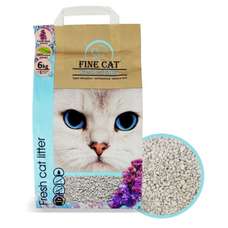 FINE CAT White Fresh hrudkujúce podstielka s vôňou 6kg