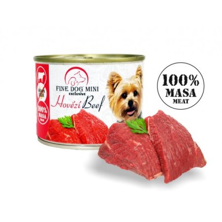 Fine Dog MINI Exclusive konzerva pre psov hovädzie 100% mäsa 200g