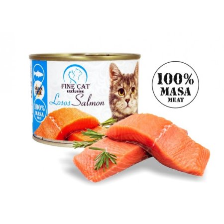 Fine Cat EXCLUSIVE konzerva pre mačky losos 100% mäsa 200g