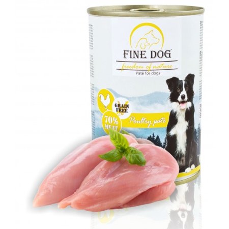 Fine Dog FoN konzerva pre psov hydinové 70% mäsa Paté 400g