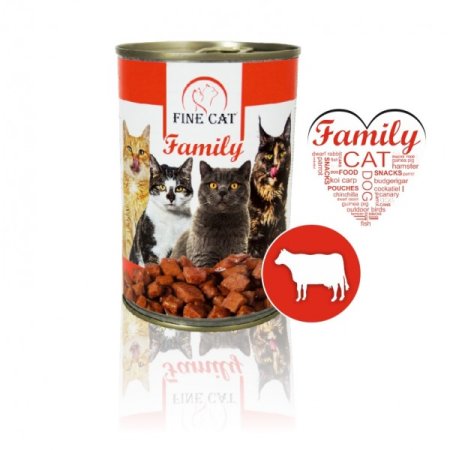 FINE CAT Family konzerva pre mačky s HOVÄDZÍM 415g