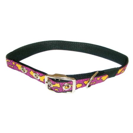 Obojok nylon s látkou a kosťou 20mm x 45-52cm