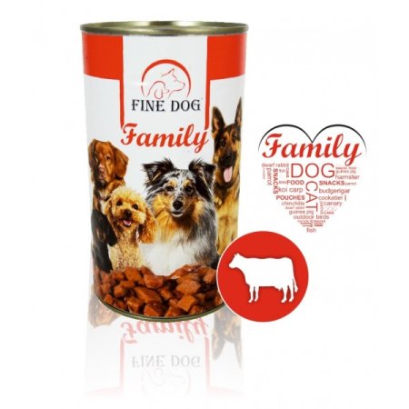 FINE DOG Family konzerva pre psov s HOVÄDZÍM 1240g