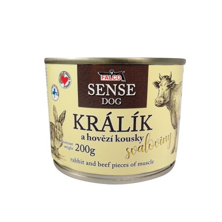 FALCO SENSE DOG králik a hovädzie 200g