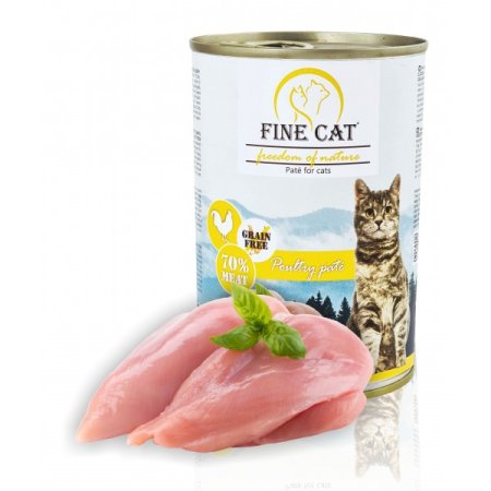 Fine Cat FoN konzerva pre mačky hydinové 70% mäsa Paté 400g