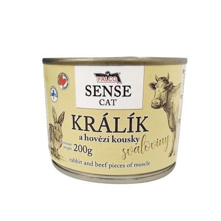 FALCO SENSE CAT králik a hovädzie 200g