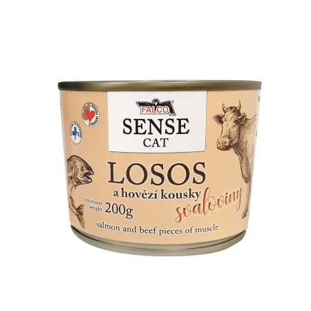 FALCO SENSE CAT losos a hovädzie 200g