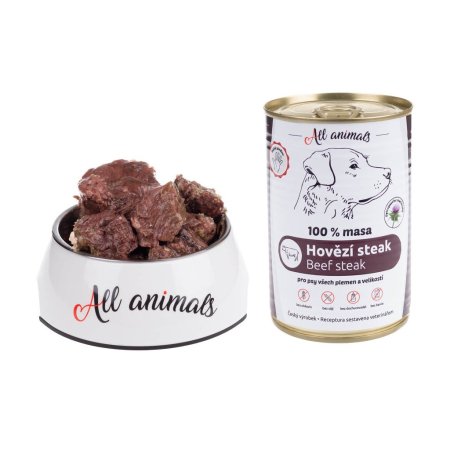 All Animals DOG hovädzí steak 400g