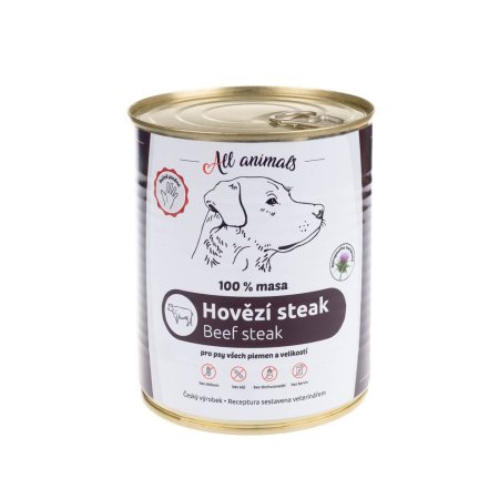 All Animals DOG hovädzí steak 800g