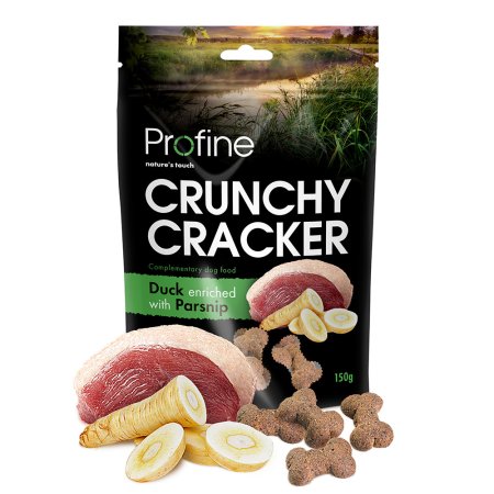 Profine Dog Crunchy Cracker Duck je zrýchlený s Parsnip 150 g