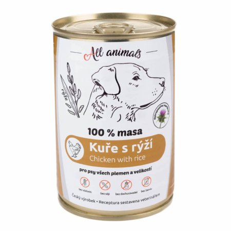 All Animals DOG kuracie mleté mäso s ryžou 400g