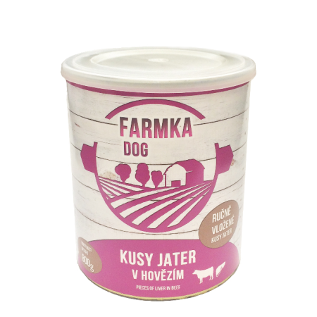 FARMKA DOG mäsová konzerva s pečeňou 800g