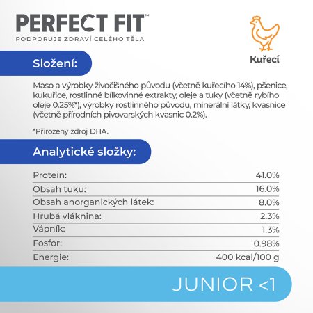 PERFECT FIT granule pre mačky Junior s kuracím 750 g