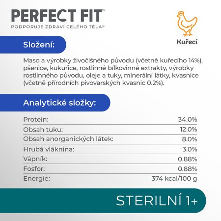 PERFECT FIT granule pre mačky Sterile s kuracím 1,4 kg