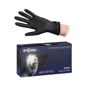 Rukavice ochr.GRIPZZLY nitril L/50ks bez púdru čiernej
