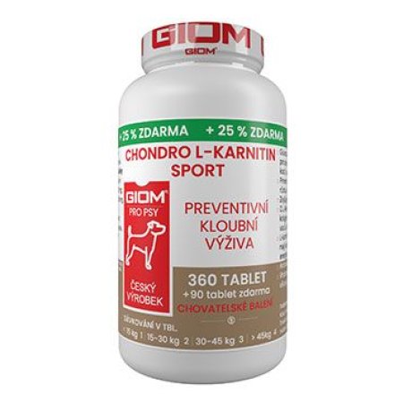 Giom S pes Chondro L-karnitín SPORT 360 tbl+25% zadarmo