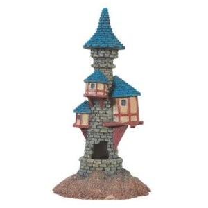 Akvarijné dekorácie MEDIEVAL Modrá veža 18cm Zolux