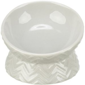 Trixie Keramická miska vyvýšená, ergonomický tvar, 0,15 l / 13 cm, svetlosivá