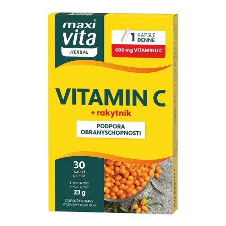 Vitar Maxi Vita Herbal Vitamín C + rakytník 30 kapsúl