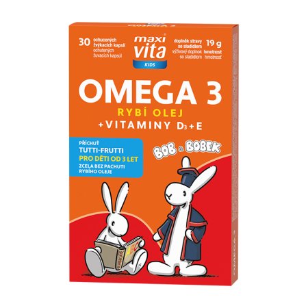 Vitar Maxi Vita Kids Omega 3 + vitamíny D, E 30 kapsúl