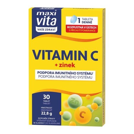 Vitar Maxi Vita Vitamín C + zinok 30 tabliet