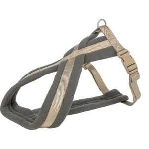 Trixie Nylonový postroj PREMIUM podšitý, piesková/grafit 35-65cm/20mm