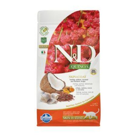 N&D Quinoa CAT Skin&Coat Herring & Coconut 1,5kg (EXPIRÁCIA 07/2024)