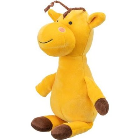 Plyšová žirafa, hračka pro psy se zvukem, 30 cm, žlutá