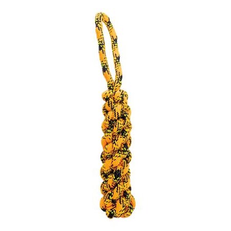 Bavlnený uzlovaný pešiek HipHop ROPE 33 cm, neón oranžová, čierna, žltá