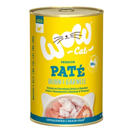 WOW Cat konzerva Paté Kurča s krevetami Adult 400g