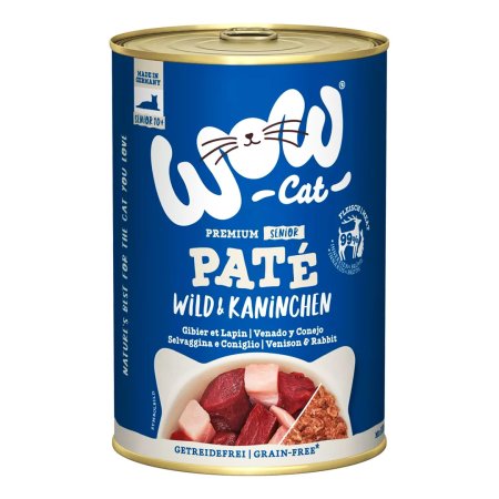 WOW Cat konzerva Paté Zverina s králikom Senior 400g